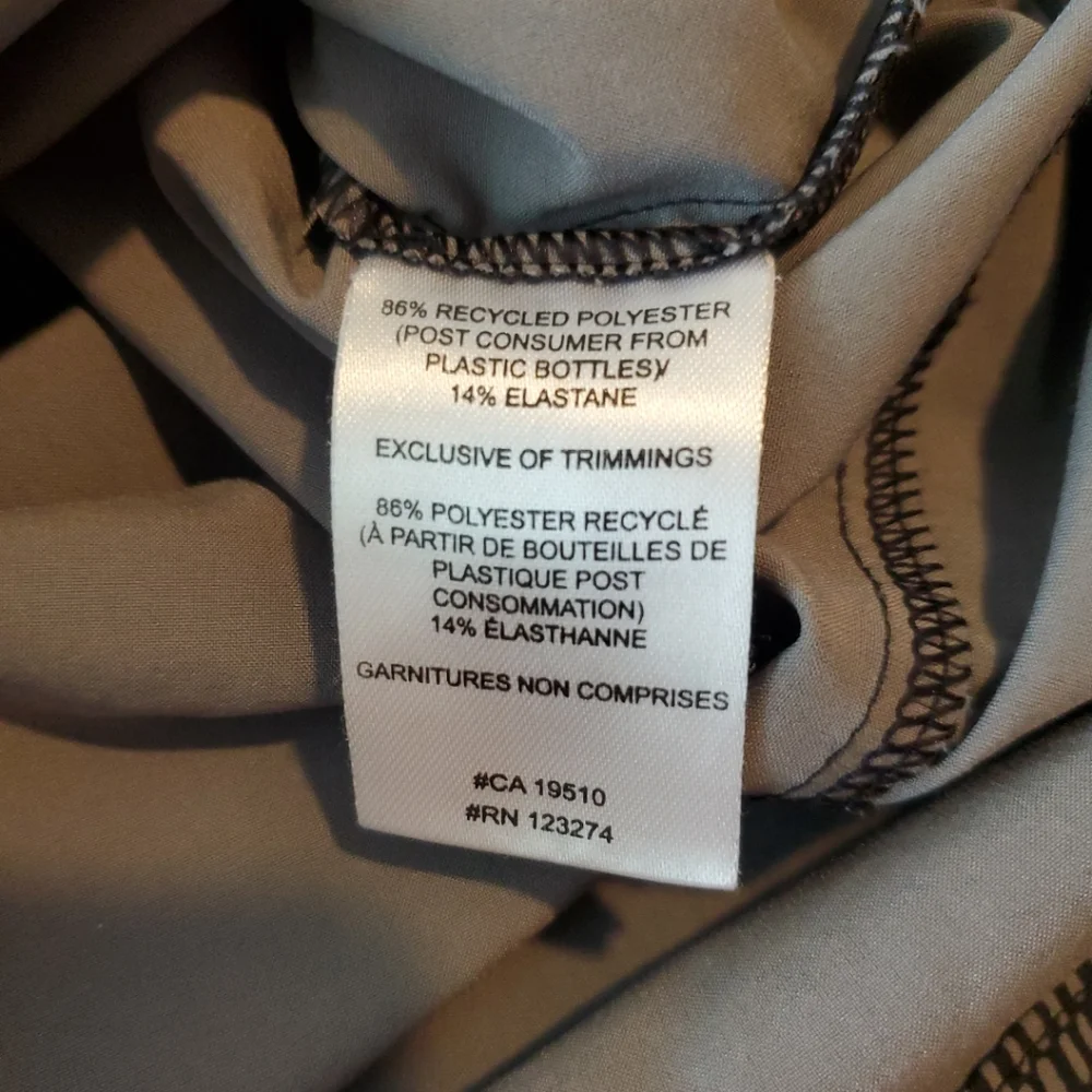 Lole Gray Geometric Zip Up XS Athletic Dress Recycled Fabric Pickleball Tennis - Picture 8 of 8